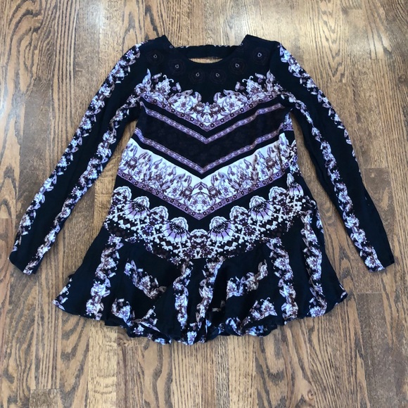 Free People Smooth Talker Printed Tunic in Black - Picture 4 of 6